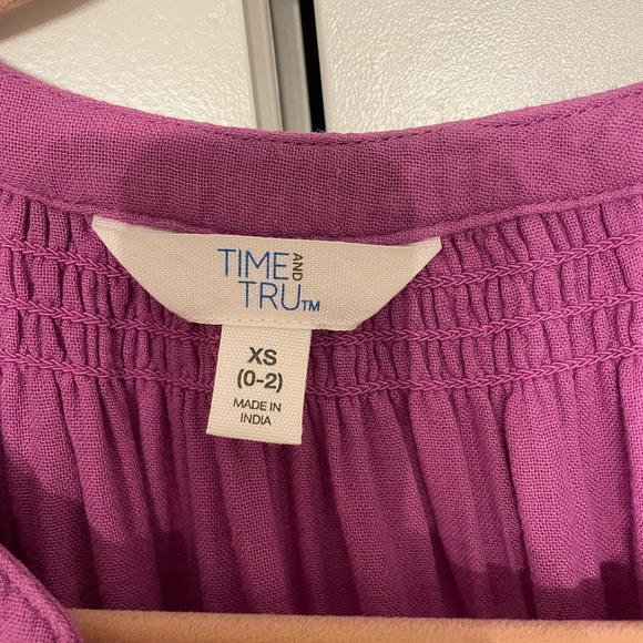 Time and Tru Button-Down Belted Midi Dress in Purple - XS - Picture 5 of 5